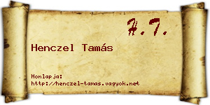 Henczel Tamás névjegykártya